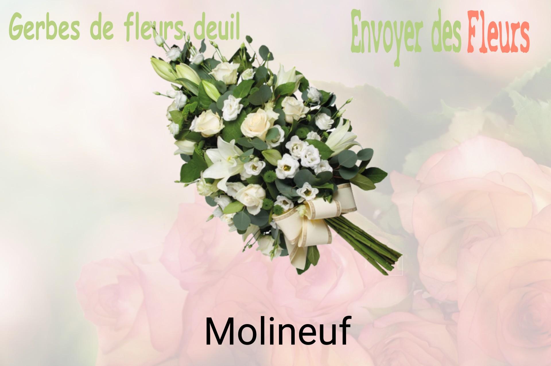 Gerbe de fleurs de deuil livrée à Molineuf
